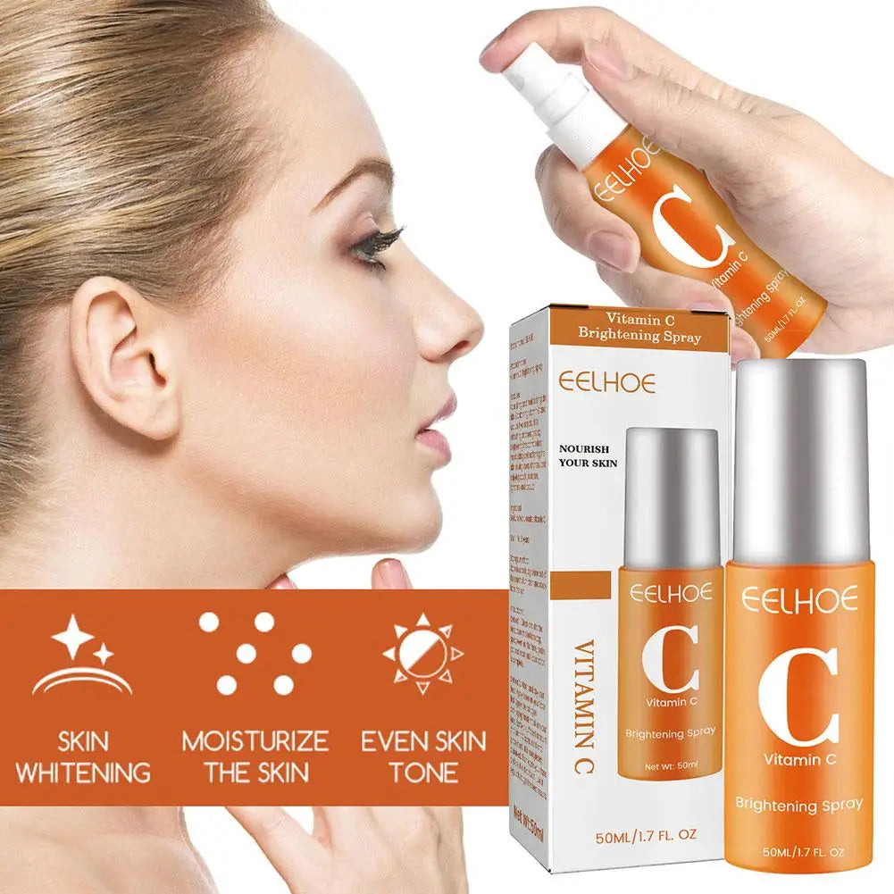 50ml Vitamin C Facial Spray Mist Green Tea Toner Nourishing Relieve Redness Moisturizing Vitamin C for Face Mist Spray Skin Care