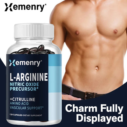 L-Arginine - Nitric Oxide Supplements - Boost Endurance &amp; Strength, Promote Muscle Growth, Improve Performance