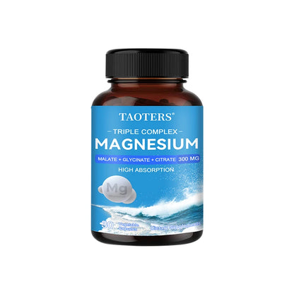 Triple Magnesium Complex Supplement - Contains Magnesium Glycine, Malate, and Citrate To Relax Muscles and Improve Sleep