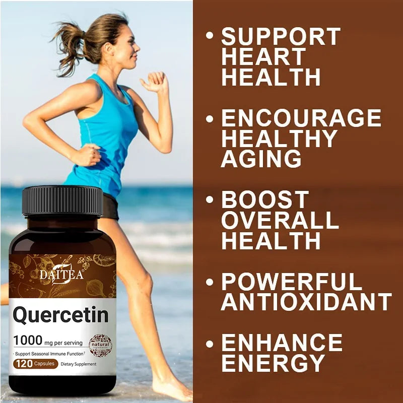 Quercetin Capsules, 1000 Mg, Supports Immunity, Promotes Blood Circulation, Metabolism, Anti-oxidation, Promotes Overall Health
