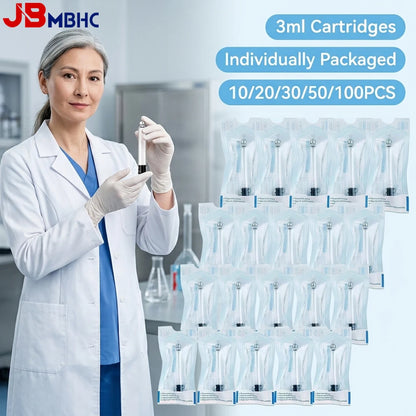 3ml Pen Cartridge, 10/20/30/50/100PCS 3cc Cartridges for Peptide Injection Pen, Empty Glass Cartridges, Individually Wrapped