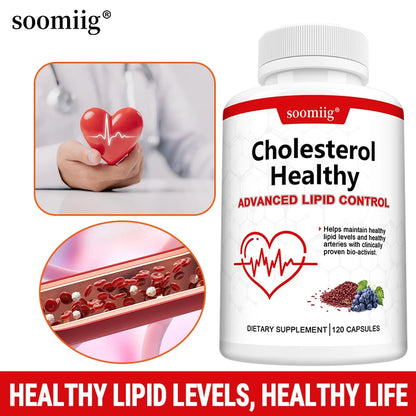 Cholesterol Supplements, Red Yeast Rice &amp; Grape Seed Extract, Supports Heart Health, Cholesterol Balance, Skin &amp; Eye Wellness