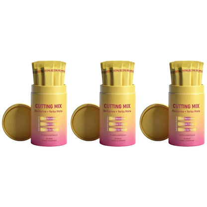 Berberine Yerba Mate Dietary Supplement Powder 30 Stick Packs Metabolism Energy Gut Health Support Strawberry Acai Flavor