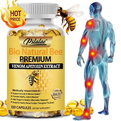 Natural Bee Capsules Enhance Immunity and Anti-oxidation, Effectively Relieve Joint Inflammation 120 Capsules Non-GMO