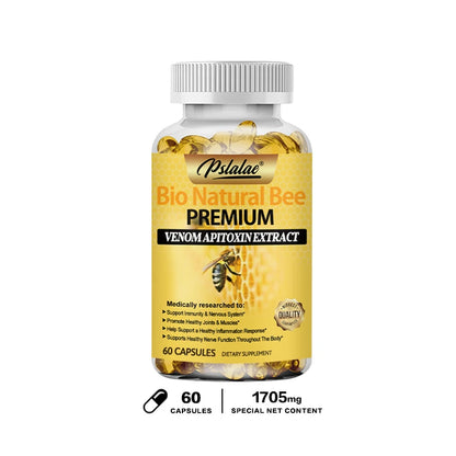Natural Bee Capsules Enhance Immunity and Anti-oxidation, Effectively Relieve Joint Inflammation 120 Capsules Non-GMO