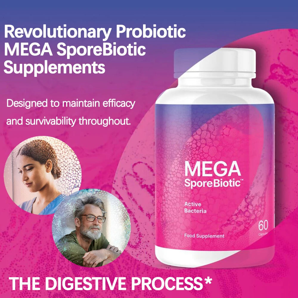 MEGA SporeBiotic Probiotics for Women &amp; Men - Spore Based Probiotics for Digestive Health - Shelf Stable &amp; Travel - Friendly