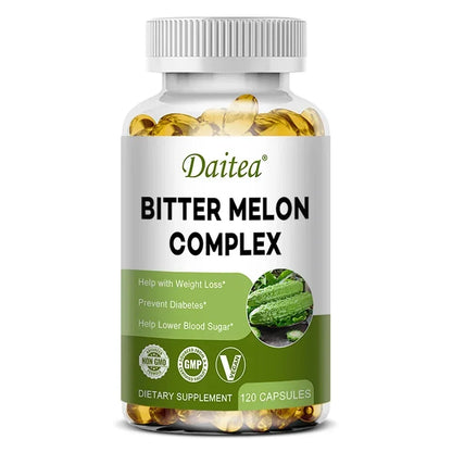 Natural bitter melon extract capsules help lower blood sugar, prevent heatstroke, and supplement daily multivitamins to burn fat