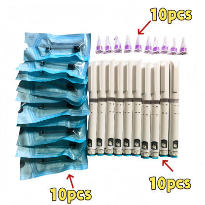 Disposable pen for peptides or insulin, 10 units (excluding the medication).