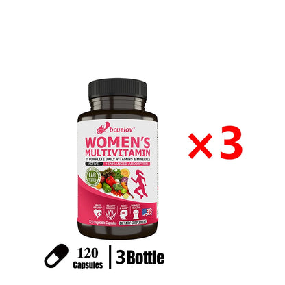 Women’s Multivitamin &amp; Mineral Capsules - Calcium Biotin Zinc, Vitamin A/C/D/E/K/B, Skin Hair Nail Bone Heart &amp; Immune Wellness