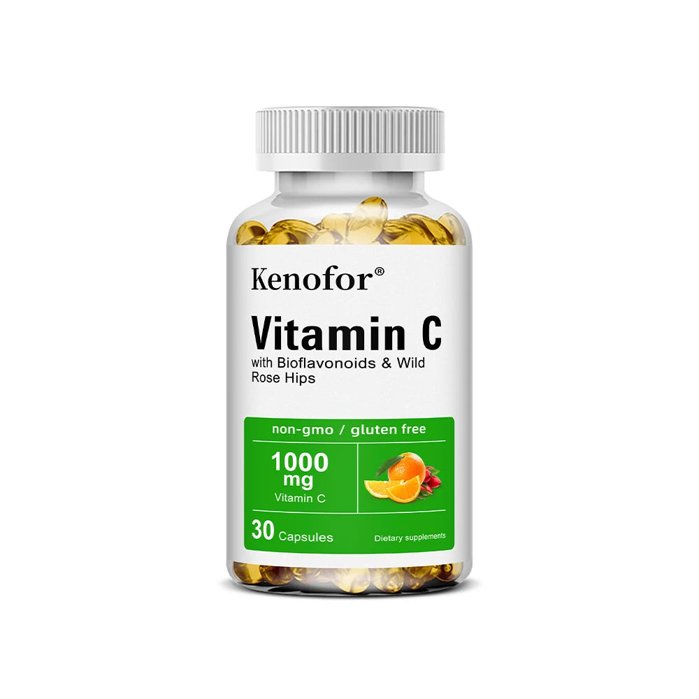 Vitamin C 1000mg - with Bioflavonoids &amp; Wild Rose Hips,Supports Skin Health,Antioxidant,Immune System Health,120 Capsules