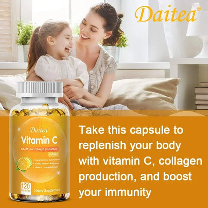 Vitamin C 2000 Mg, Promotes Collagen Production, Vitamin C Liposomal Dietary Supplement, Non-GMO and Gluten-Free Vegetarian