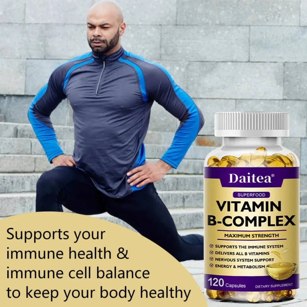 Vitamin B Complex - Immune Support Supplement, Promotes Brain Health and Nervous System, Boosts Energy and Improves Alertness