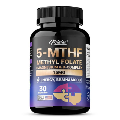 5-MTHF Methylfolate Supplement - Energy, Brain and Mood Support, Enhances Memory, Focus and Clarity, Boosts Cognitive Function