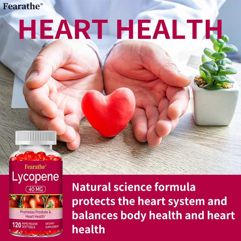 Premium Lycopene 40mg, Dietary Supplement for Prostate, Antioxidant, Heart, Skin &amp; Immune Health, Non-GMO, 30/60/120 Softgels
