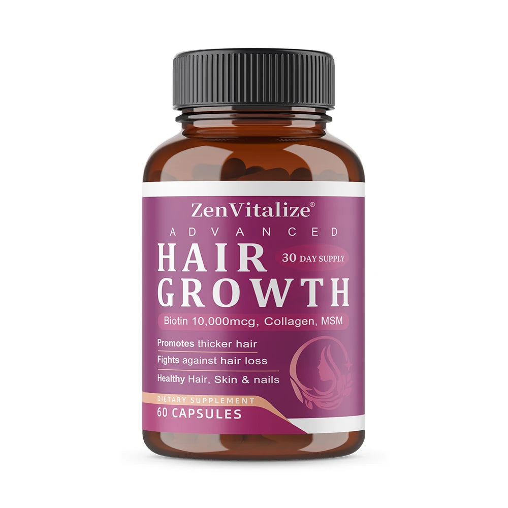 Hair Growth Vitamins for Women and Men - with Biotin &amp; Saw Palmetto, Naturally Regrow Stronger &amp; Healthier Hair, Skin and Nails