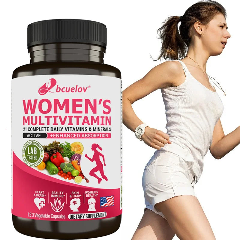 Women’s Multivitamin &amp; Mineral Capsules - Calcium Biotin Zinc, Vitamin A/C/D/E/K/B, Skin Hair Nail Bone Heart &amp; Immune Wellness