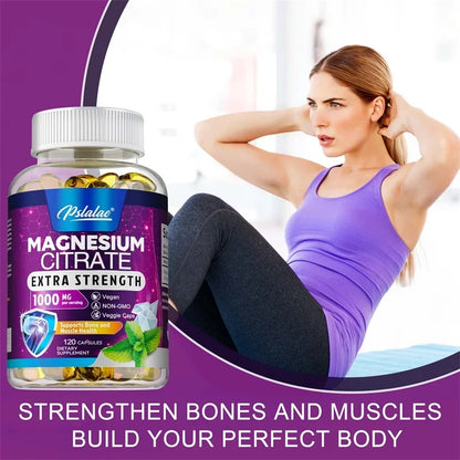 Magnesium Citrate 1000 Mg - Supplement for Stress, Relaxation, Bone, Sleep, Heart Health, Nerve, Muscle &amp; Metabolism