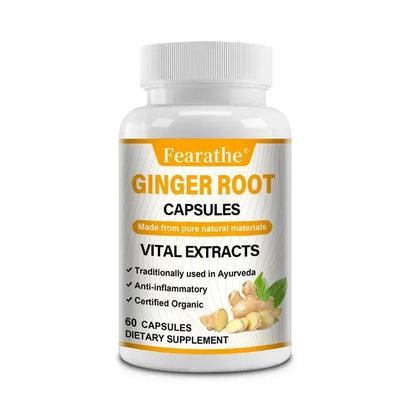Organic Ginger Root Capsules 1200mg - with Black Pepper Extract,For Joint Health, Anti-Inflammation, Muscle, Immune Health