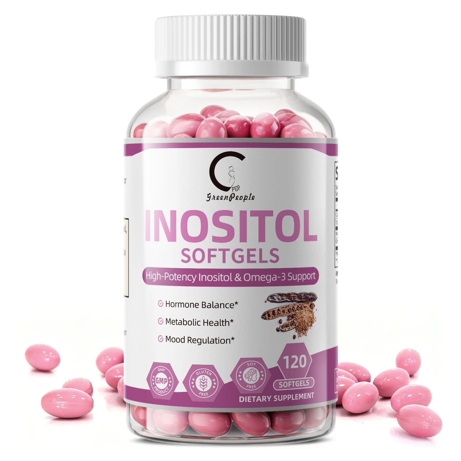 120PCS Inositol Capsule with Omega-3 Supports Ovarian Function,Hormone Balance,Fertility Supplements for Women