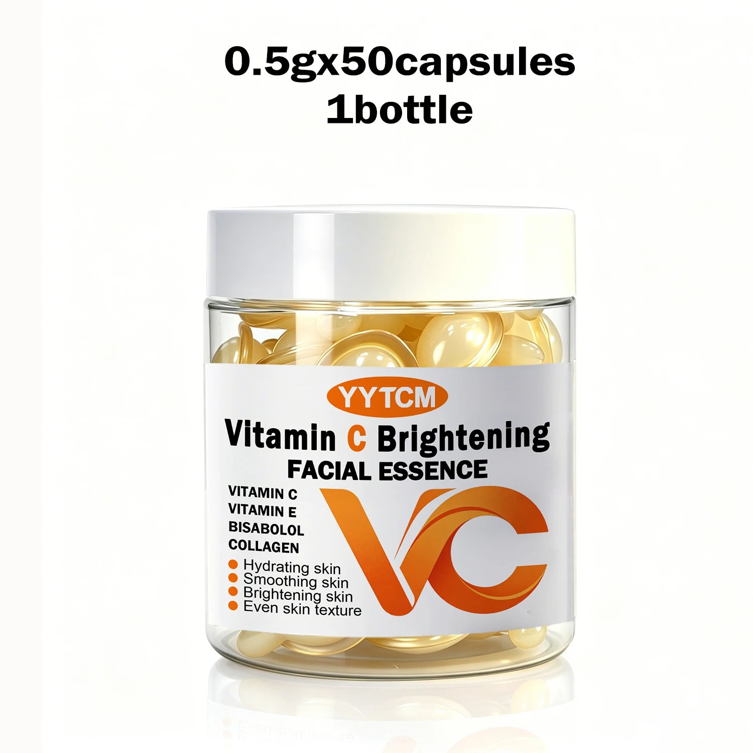 Vitamin C Facial Serum, Moisturizing and Brightening, Firming the Skin, Contains Vitamin E, Retinol, Hyaluronic Acid Facial Skin Care Serum, 18 Capsules/30 Capsules/40 Capsules/50 Capsules/60 Capsules/80 Capsules/100 Capsules