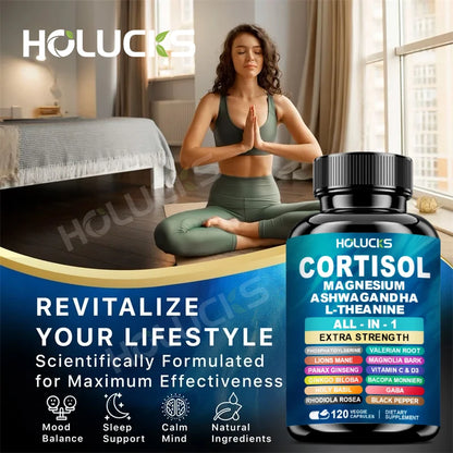 Corti-Soothe Supplement - Improve Sleep Quality, Promote Cortisol Balance, Support Adrenal Health, &amp; Relieve Fatigue -120 Pills