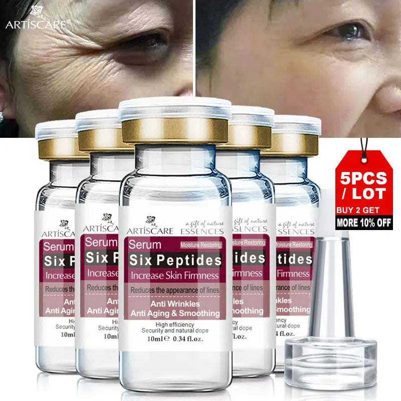 ARTISCARE Six Peptides Face Serum 5pcs/Lot Moisturizing Facial Essence Skin Care Peptide Face Liquid