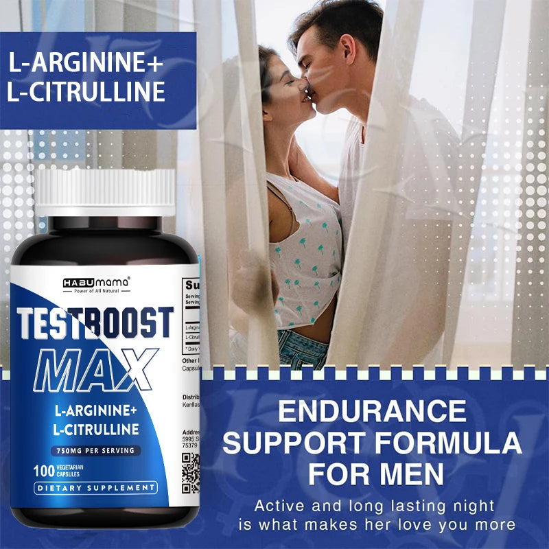 100 Tablets-L-Arginine &amp; L-Citrulline Complex-Male Enhancing Supplements- Boosts Performance,Recovery Support,Bedroom Confidence