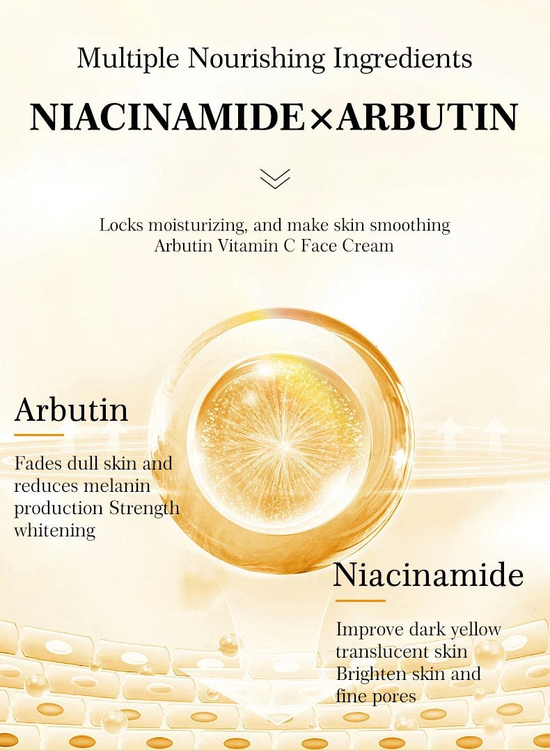 Vitamin C Improve Freckles Cream Fade Dark Spots Melasma Niacinamide Lightening Melanin Brighten Moisturizer Skin Care Products