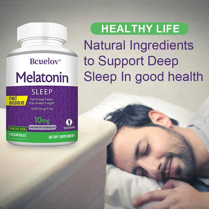 Melatonin 10 Mg Instant 120 Capsules - Natural Flavor, Fall Asleep Faster, Sleep Longer, Natural Sleep Aid