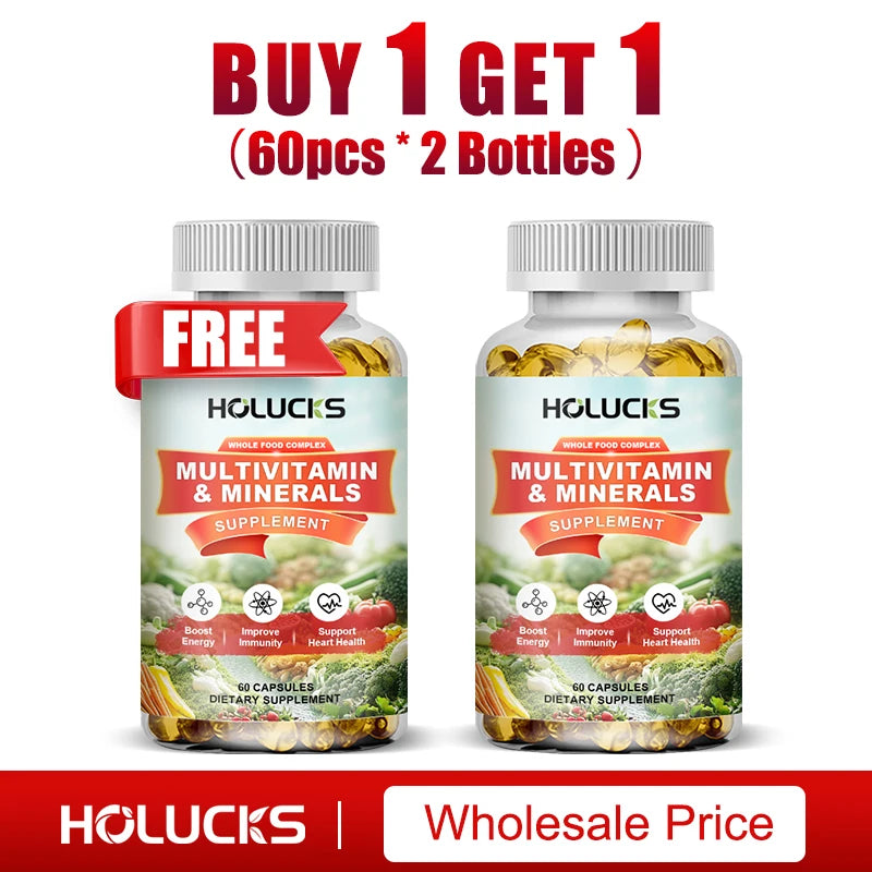 HOLUCKS Multivitamins &amp; Multiminerals Supplement with Methylated Vitamins Chelated Minerals for Energy, Focus &amp; Immune Health