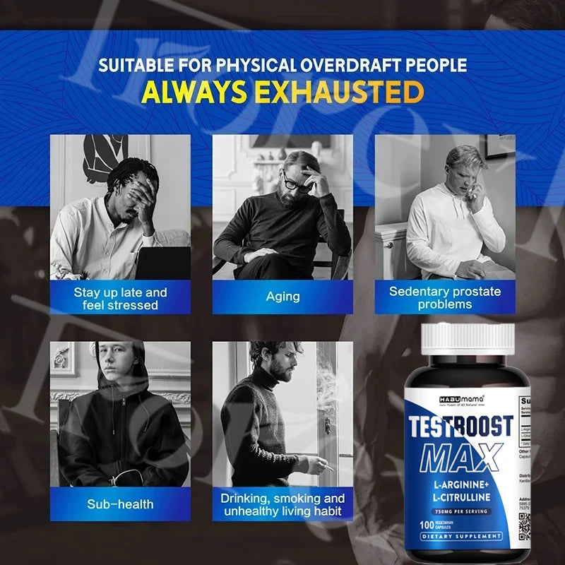 Men Enhancing Supplement,L-Arginine L-Citrulline Complex ,Supports Physical Performance &amp; Confidence,Lasting Results