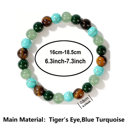Spring Boho Summer Accessories Blue Turquoise Nature Stone Bracelets for Gifts Energy Charm Peri &amp; Menopause Bracelet 2.2