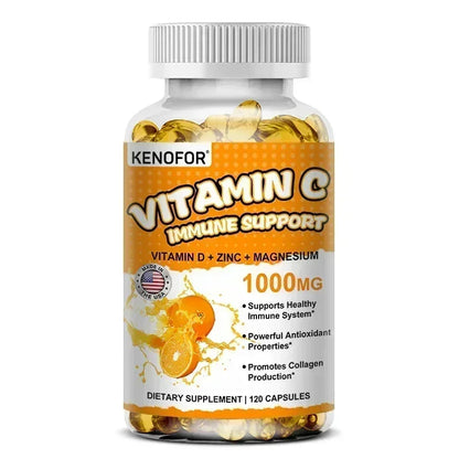 Vitamin C Capsules, Antioxidant, Support Immune System, Cellular Energy Production, Skin Brightening &amp; Collagen Synthesis