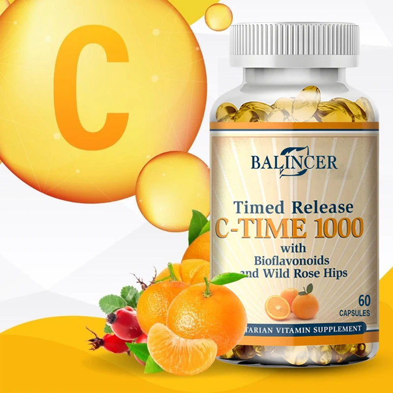 Vitamin C Capsules 1000mg, Antioxidant Support Immune Wellness, Collagen Synthesis, Skin &amp; Bone Joint Health, 30/60/120 Capsules