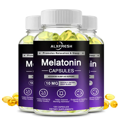 Alxfresh Melatonin 10 mg Supplement Fast Dissolve 60/120 Tablets | Drug Free | Vegetarian, Non-GMO, Gluten Free