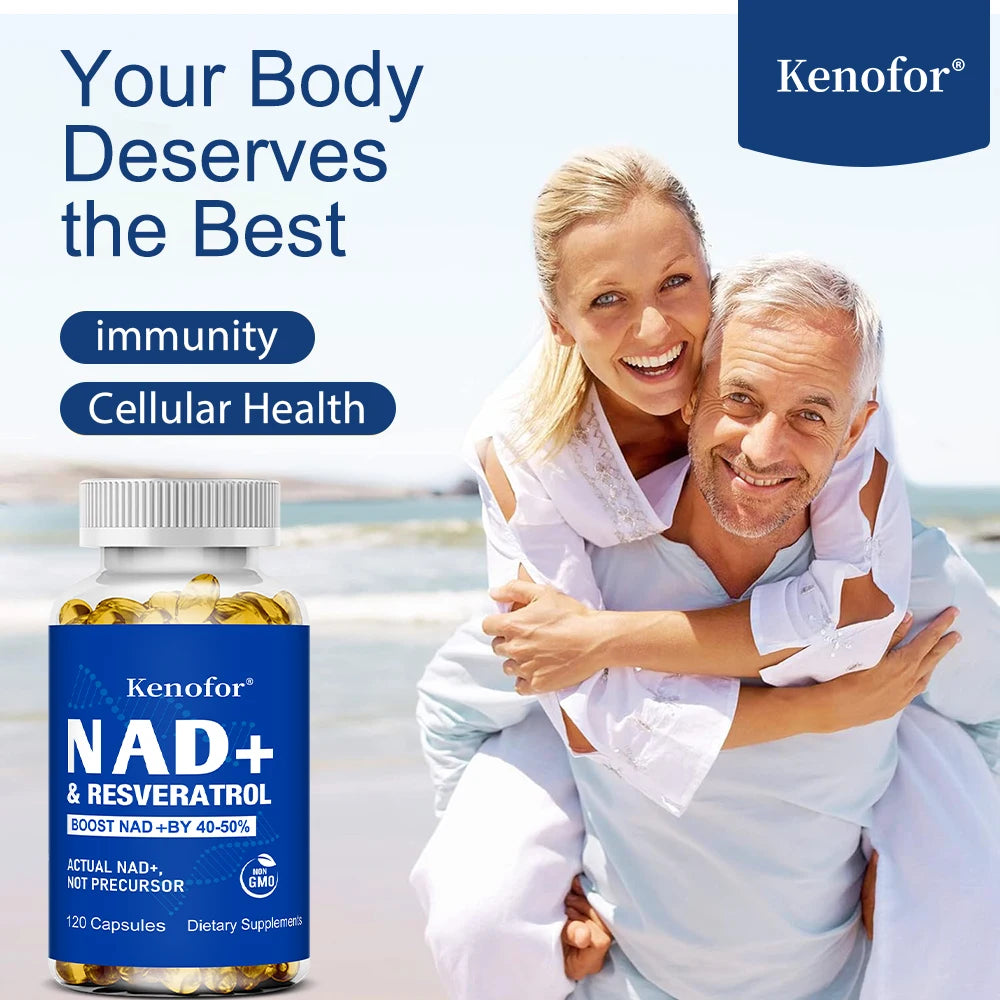 Kenofor NAD+ Supplements with Resveratrol - Anti-Aging, Supports Natural Energy - Improve The Immune System Veggie Capsuels