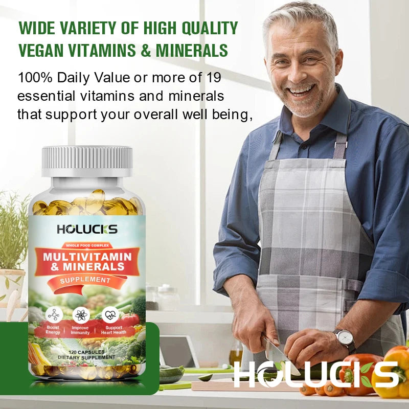 HOLUCKS Multivitamins &amp; Multiminerals Supplement with Methylated Vitamins Chelated Minerals for Energy, Focus &amp; Immune Health