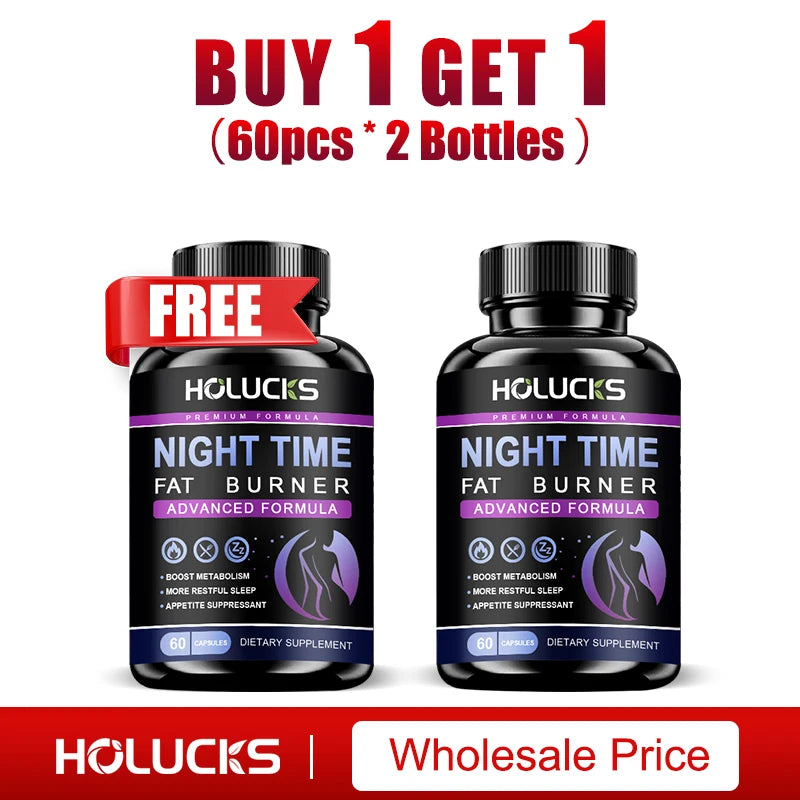 Buy 1 Get 1 Free! Pure Night Time Fat Burner Supplement, for Balances Hormones, Reduces Stress Eating &amp; Restful Sleep, Relax