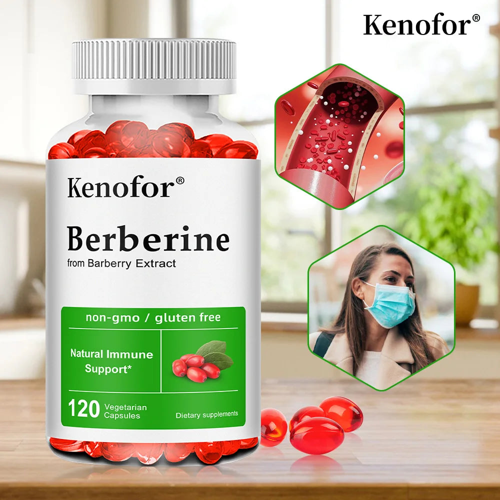 Premium Berberine Supplement Capsules - Supports Immune System Healthy Food Antioxidant,NON-GMO