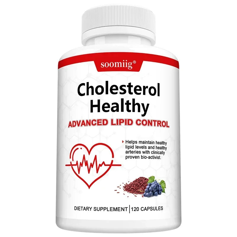 Cholesterol Supplements, Red Yeast Rice &amp; Grape Seed Extract, Supports Heart Health, Cholesterol Balance, Skin &amp; Eye Wellness