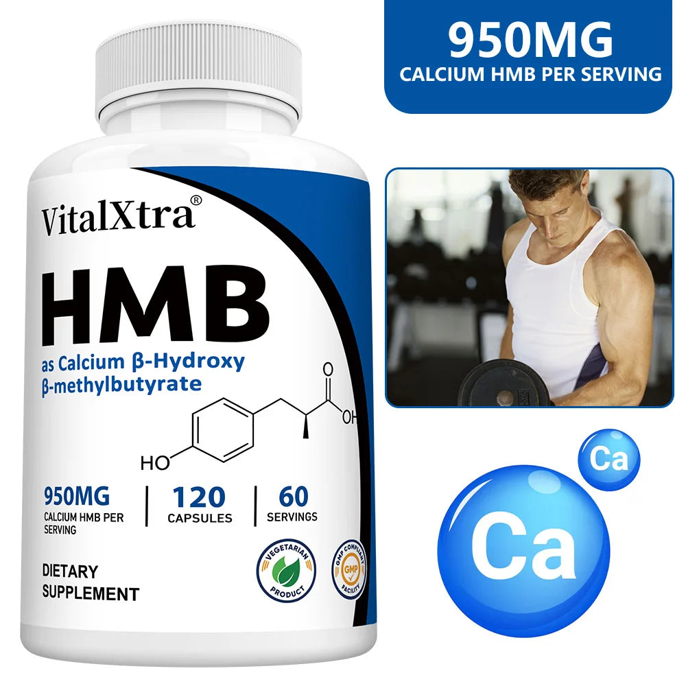 Ultra Strength HMB Supplement Capsules, Supports Muscle Growth, Maintains Muscle Health, and Supports Recovery After Exercise