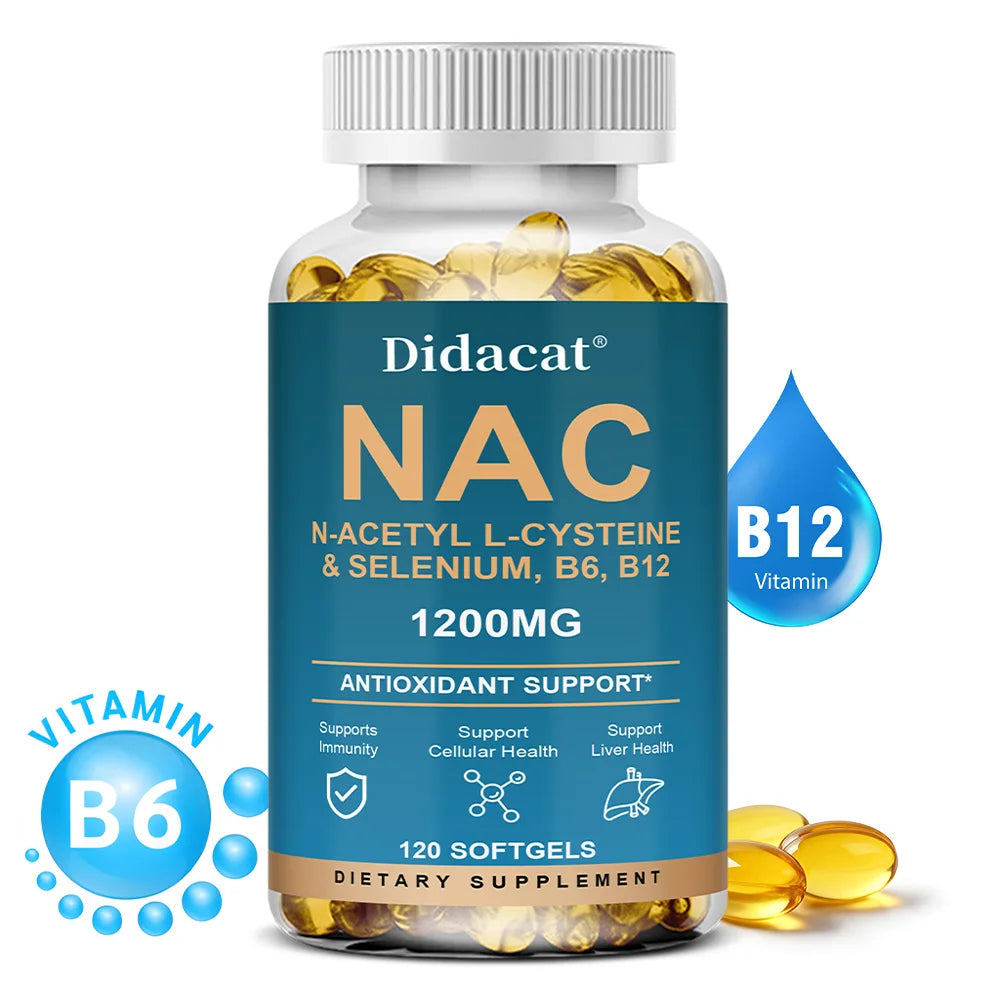 NAC Capsules - Support Skin Health, Antioxidant, Detox, Enhance Immunity, Respiratory Health - Non-GMO Supplement
