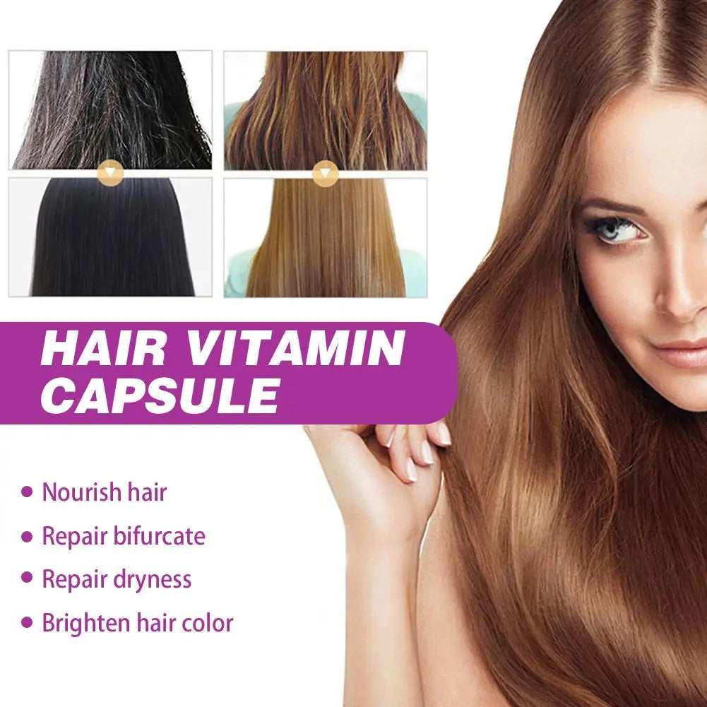 30 Capsules Rose Hair Essential Oil, Hair Vitamins Capsules Smooth Nourishing Repair Damaged Hair Serum for Frizzy Dry Curly