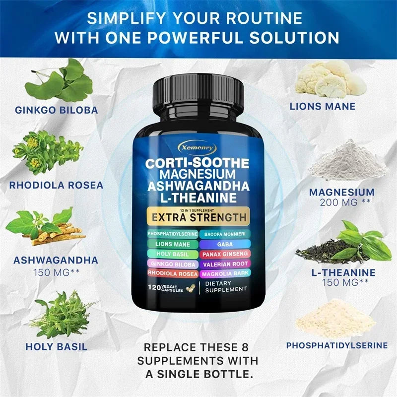 Corti-Soothe Supplement - Relax Muscles, Relieve Stress, Overall Health, Replenish Energy and Vitality, Maintain Concentration