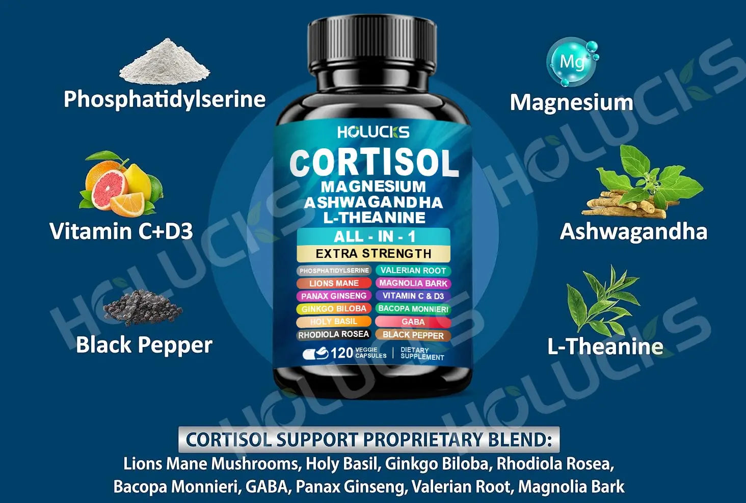 Corti-Soothe Supplement - Improve Sleep Quality, Promote Cortisol Balance, Support Adrenal Health, &amp; Relieve Fatigue -120 Pills