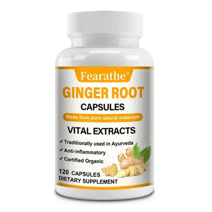 Organic Ginger Root Capsules 1200mg - with Black Pepper Extract,For Joint Health, Anti-Inflammation, Muscle, Immune Health
