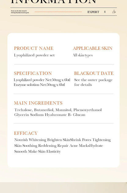 Facial  Serum Yeast Freeze-Dried Power Skin Care Set Shrink Pores Moisturizing Brighten Anti Aging Peptides Essence