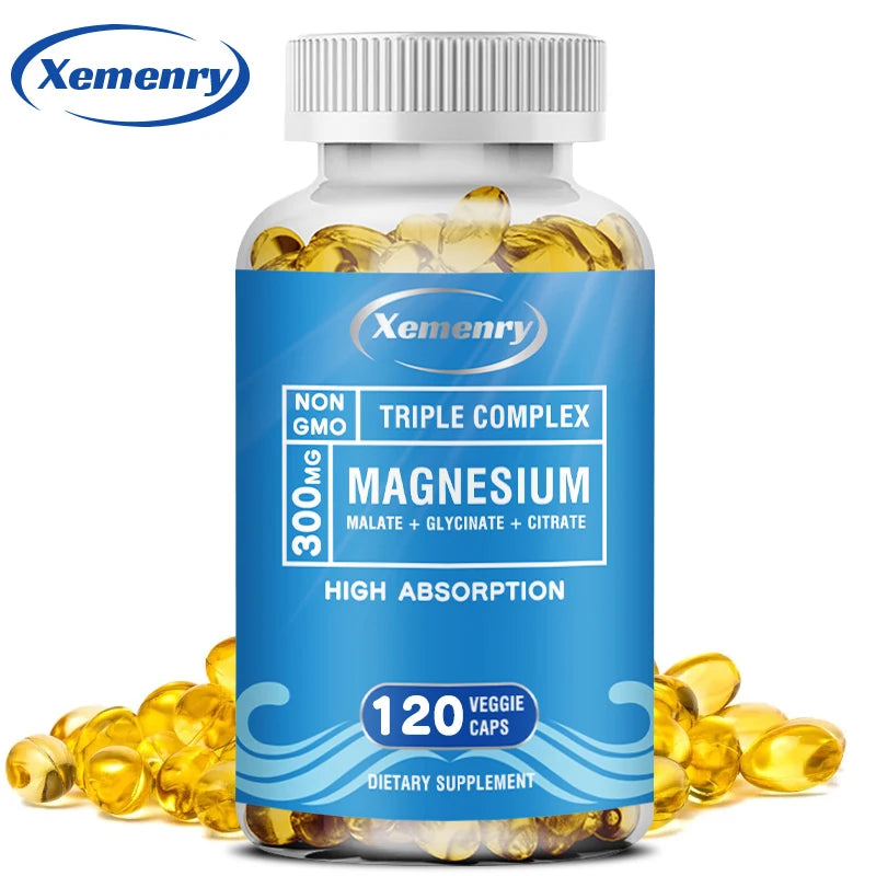 Triple Magnesium Complex Supplement - Contains Magnesium Glycine, Malic Acid, and Citrate To Relax Muscles and Improve SleepSupp