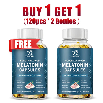 High Potency Melatonin 20 Mg Capsules, for Promotes Natural Sleep, Relaxation and revitalized, GMP Certified, Gluten Free