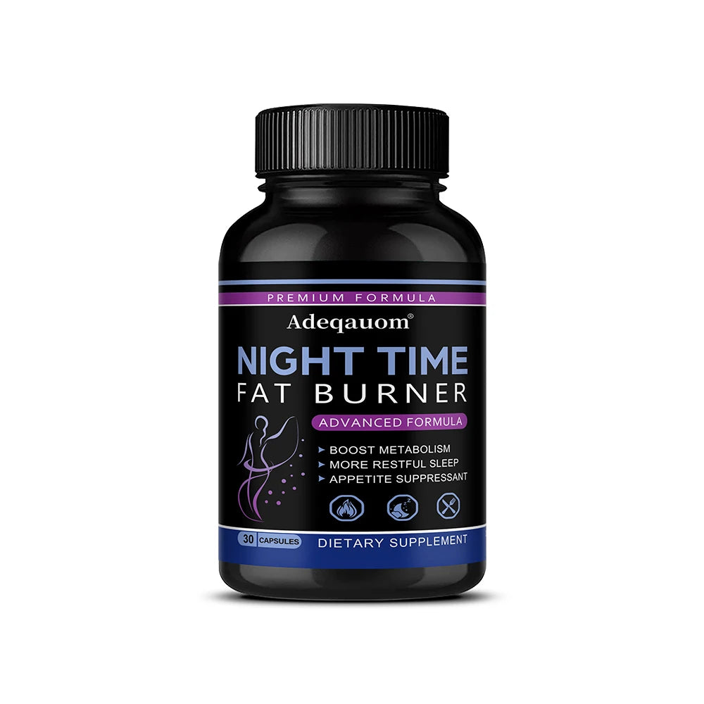 Nighttime Fat Burner Support Capsules, Supports Gentle Metabolism, Digestive Wellness &amp; Restful Sleep, Natural Supplement